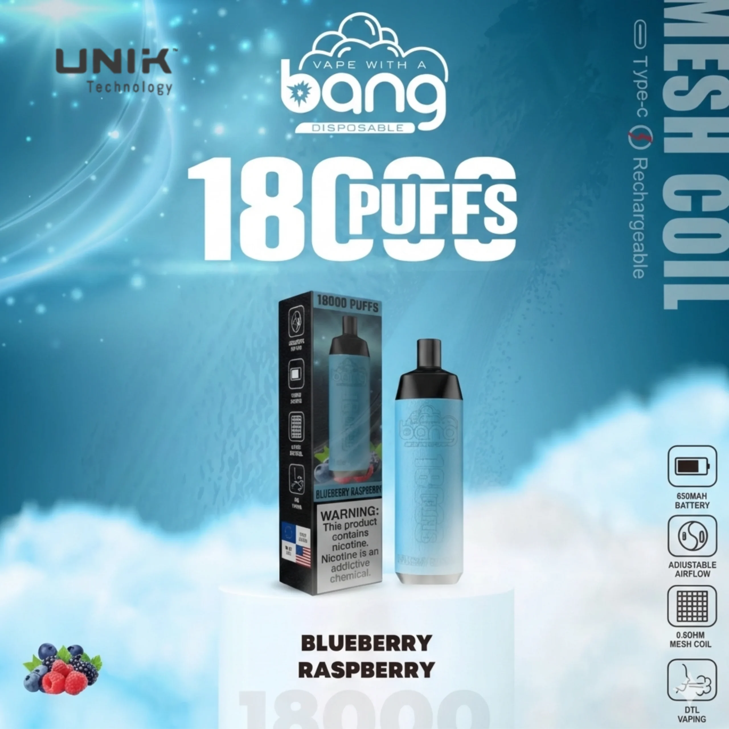 Bang 18000 Puffs Disposable Vape - UNIK Tech Bang 18000 Puffs Disposable Vape - UNIK Tech E Cig - Image 1